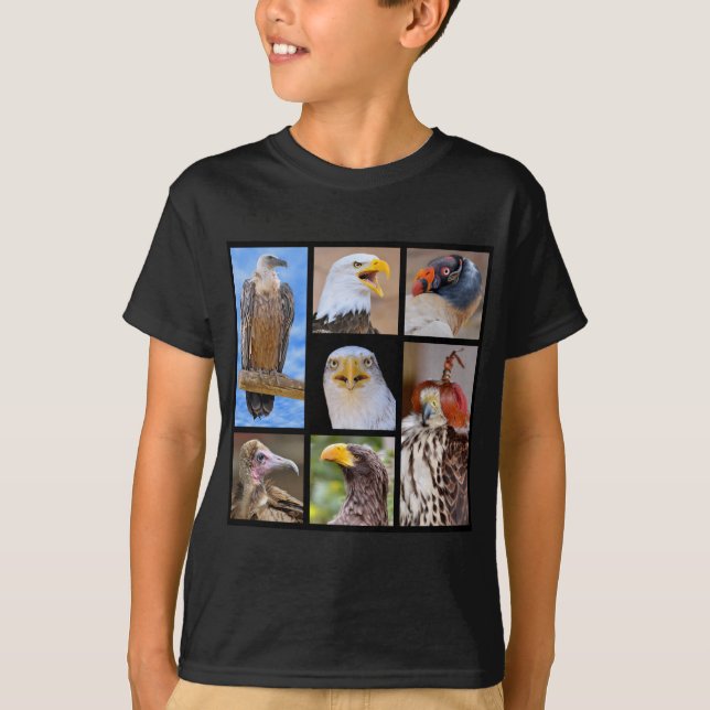 T-shirt Photos de mosaïques oiseaux de proie (Devant)