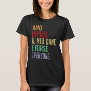 T-shirt Phrase Homme Femme J'Aime La Pizza Et Mon Chien