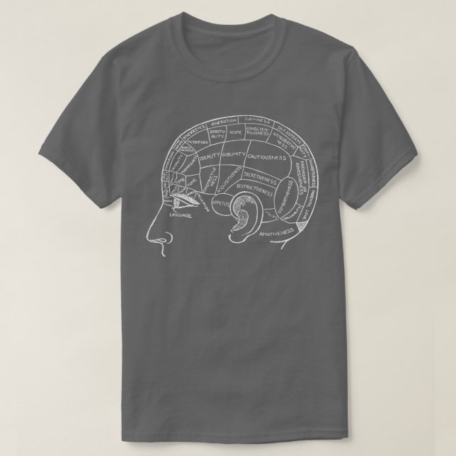 T-shirt Phrenology Chart Head Psychology Psychiatry Scienc (Design devant)