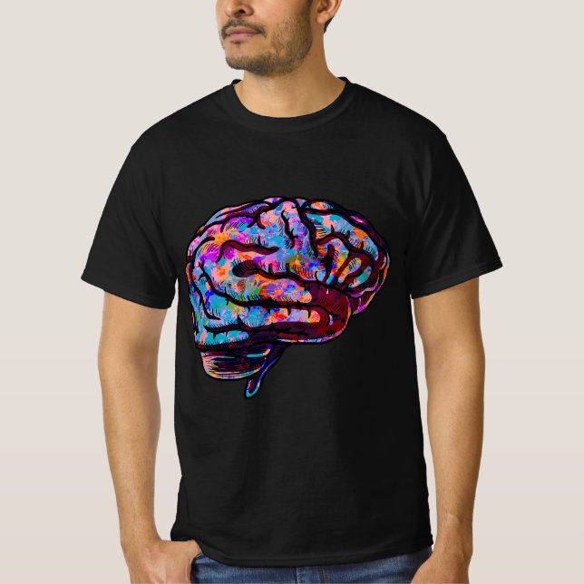T-shirt Phsychedelic Art Tie Dye Human Brain Cool Neurolog (Devant)