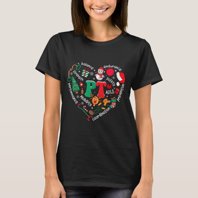 T-shirt Physical Therapy Christmas Heart Pt Therast Xmas M (Devant)