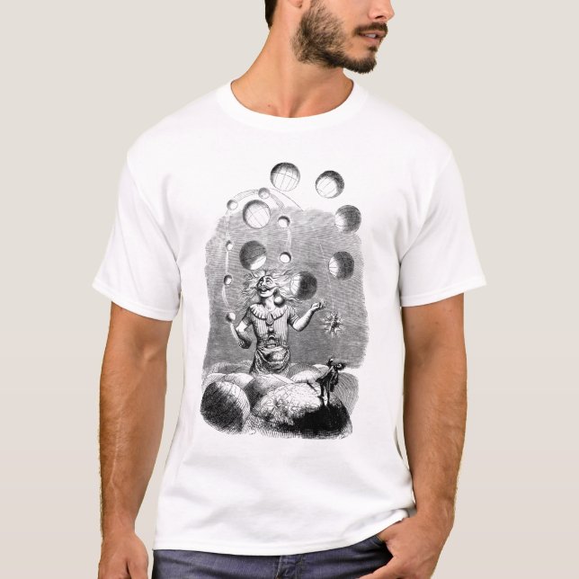 T-shirt Physicien jonglant avec les planètes (Devant)