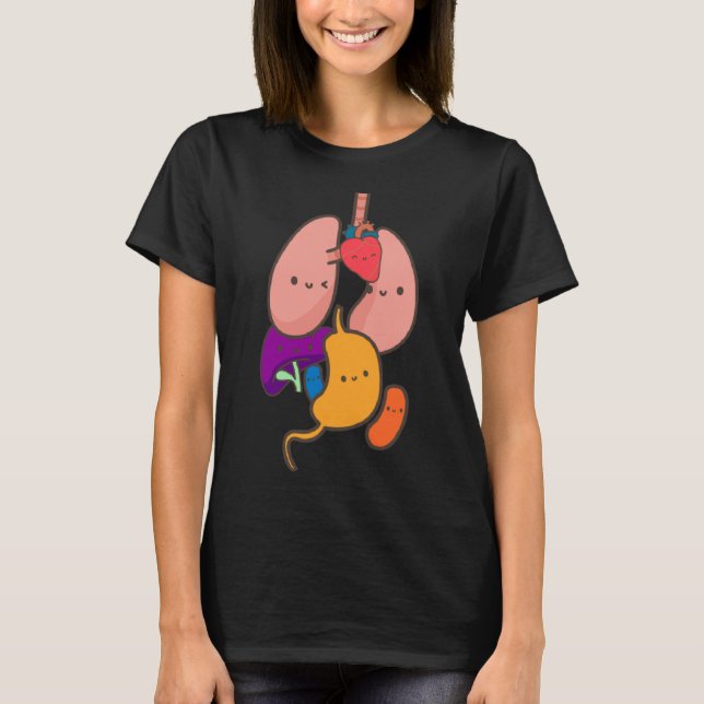 T-shirt Physiologie anatomique Poumons cardiaques maladie  (Devant)