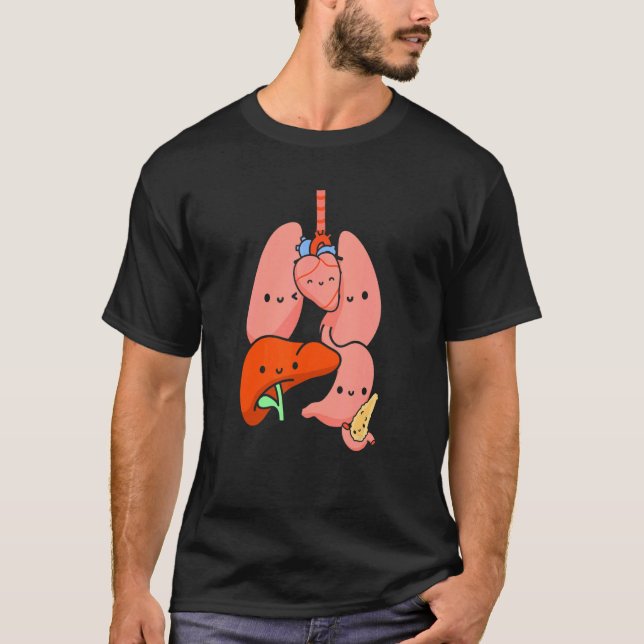 T-shirt Physiologie anatomique Poumons cardiaques maladie  (Devant)