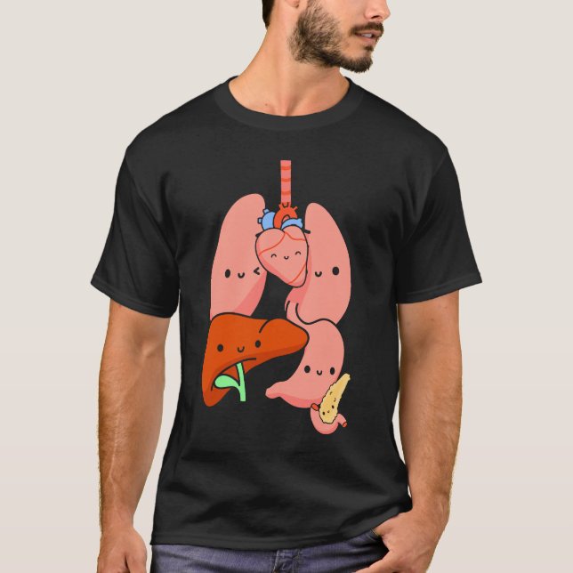 T-shirt Physiologie anatomique Poumons cardiaques maladie  (Devant)
