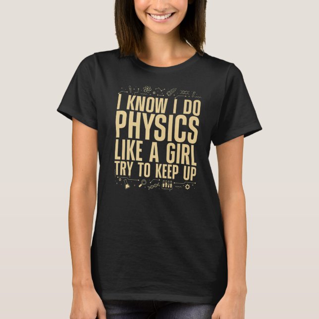 T-shirt Physique cool Pour Femmes Filles Mécanique Quantum (Devant)