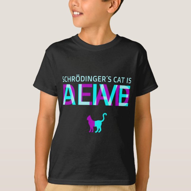 T-shirt Physique Étudiant quantique Nerd mort vivant Schrd (Devant)