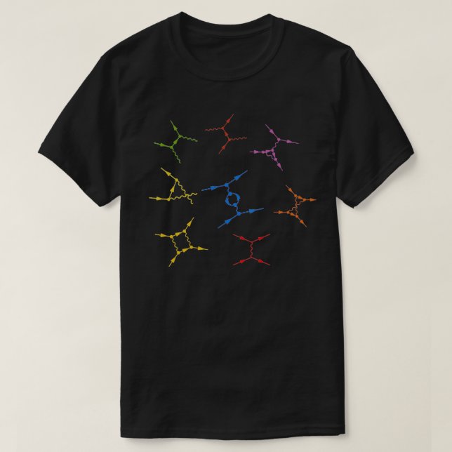 T-shirt physique quantique Feynman Diagrammes physique et  (Design devant)