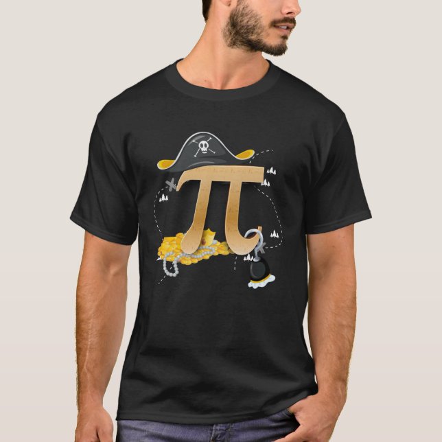 T-shirt Pi Casquettes Pirate Hooks Witty Pour Pi Day Math  (Devant)
