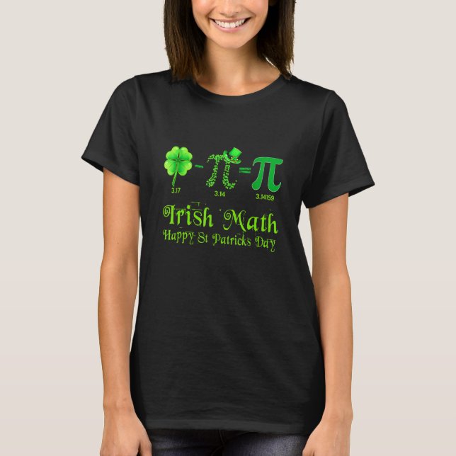 T-shirt Pi Day Irlandais Math Shamrock Pi Math Enseignant  (Devant)