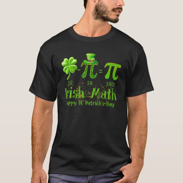 T-shirt Pi Day Irlandais Math Shamrock St Patrick’S Day Ma (Devant)
