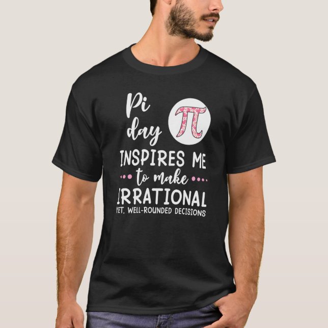 T-shirt Pi Day m'inspire Math Pi Symbole Coeurs Imprimer (Devant)