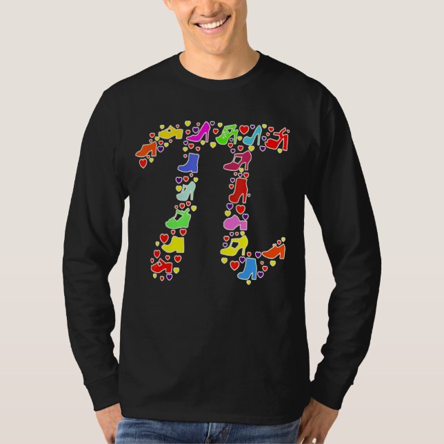 T-shirt Pi Day Sign Math Enseignante Femmes Chaussures Pi  (Devant)