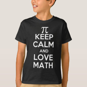 T-shirt Pi gardent le slogan de calme et de maths d'amour