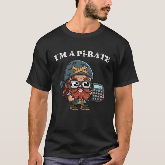 T-shirt Pi Rate Happy Pi Day Pirate Geek Math (Devant)