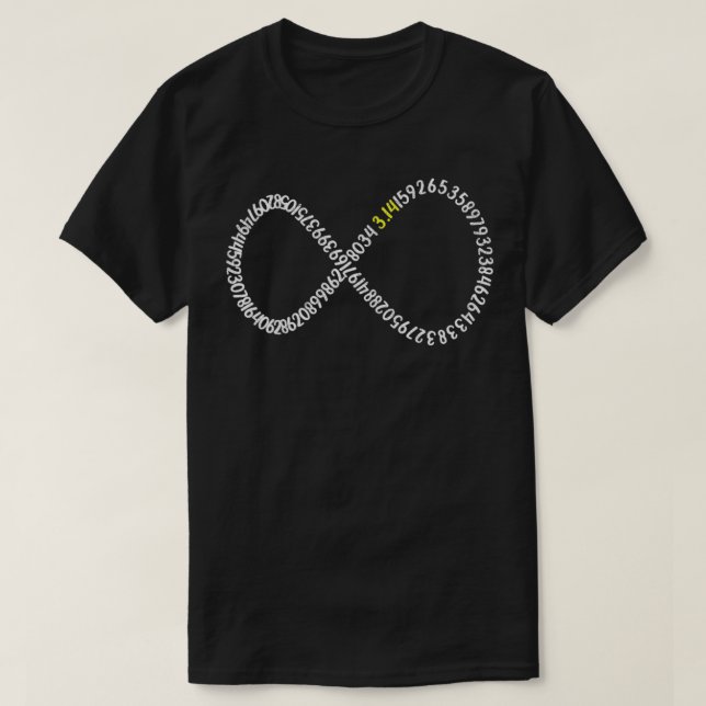 T-shirt Pi Symbole Infinité, Funny Pi Day, Enseignant en m (Design devant)