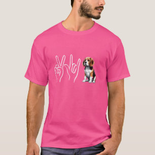 T-shirt Piace Love Beagle Funny Beagle Amoureux des chiens