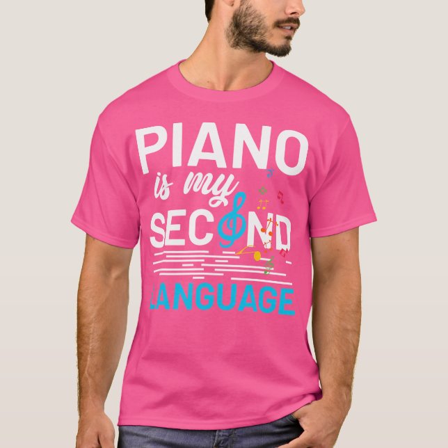 T-shirt Pianist Musician Music Notes Treble Clef Piano (Devant)