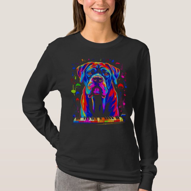 T-shirt Pianiste Chien Cane Corso (Devant)