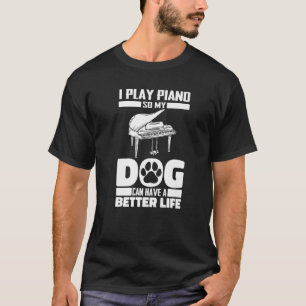 T-shirt Pianiste Chien Musique - Musicien Piano Premium