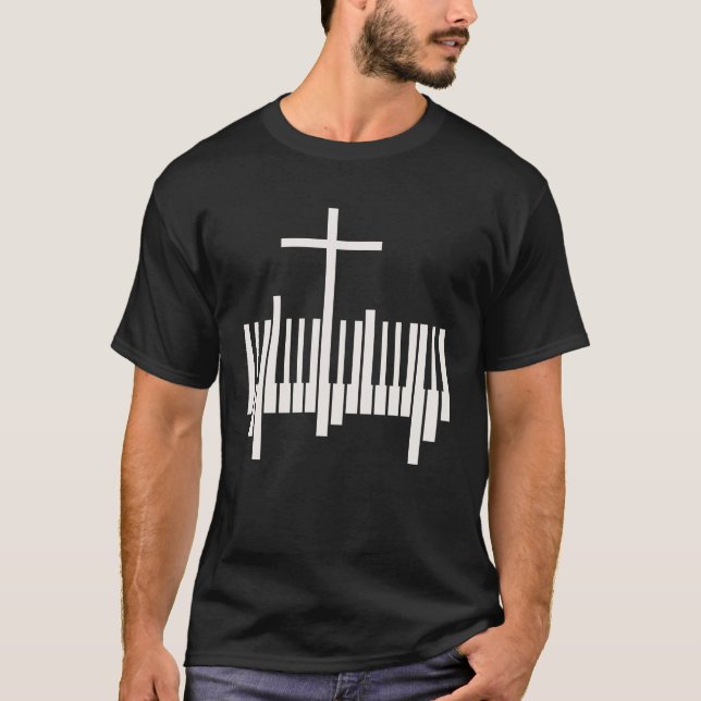 T-shirt Pianiste chrétien Musique religieuse Lord Piano (Devant)