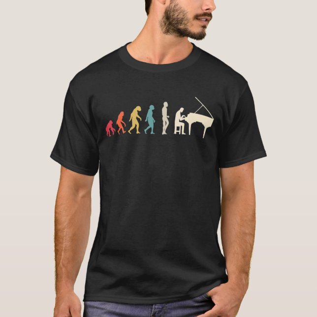 T-shirt Pianiste classique de Piano Player Retro Evolution (Devant)