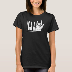 T-shirt Pianiste Clavier Piano Player Rock Jazz Musical In