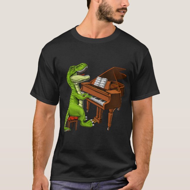 T-shirt Pianiste Dinosaure T-Rex (Devant)