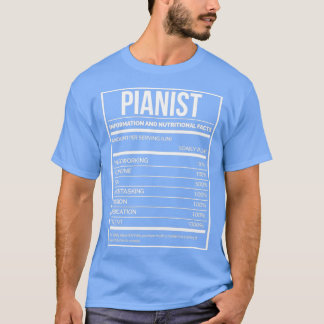 T-shirt Pianiste Funny Piano Étiquette nutritionnel pour f