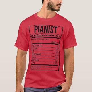 T-shirt Pianiste Funny Piano Nutrition Étiquette (2)