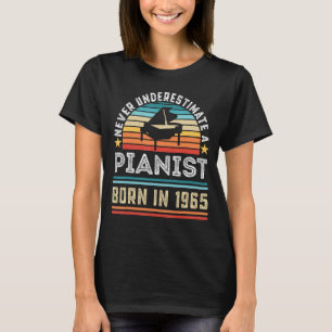 T-shirt Pianiste né en 1965 60e anniversaire Piano