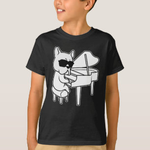 T-shirt Pianiste Piano Player Chien avec Piano