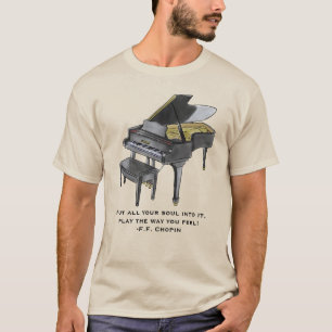 T-shirt Piano à queue aquarelle Illustration Citation Cho
