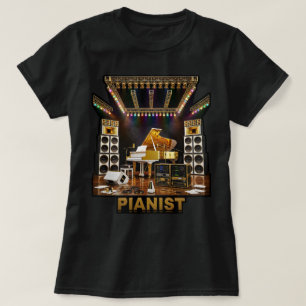 T-shirt Piano à Queue de Luxe Art pour Pianistes Joueurs d