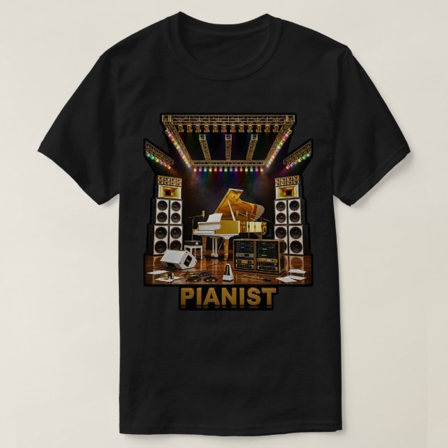 T-shirt Piano à Queue de Luxe Art pour Pianistes Joueurs d (Design devant)