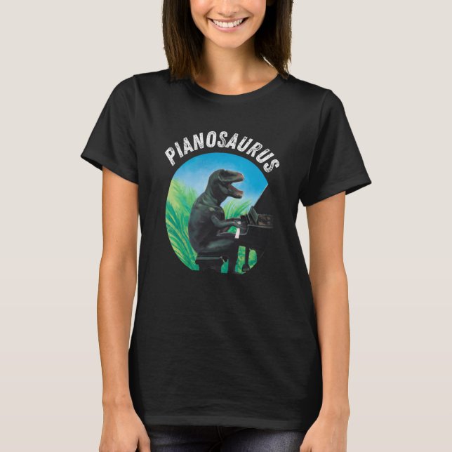 T-shirt Piano à queue Enfants Pianiste Dinosaure Musique P (Devant)