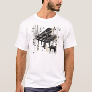 T-shirt Piano Art Abstrait