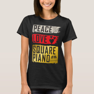 T-shirt Piano carré Musique Instrument Clavier Musique