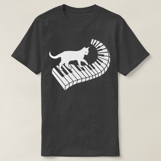 T-shirt Piano Cat Funny Piano Player Musician Keyboard Pia (Design devant)