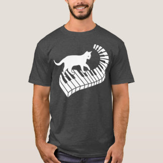 T-shirt Piano Cat Funny Piano Player Musician Keyboard Pia