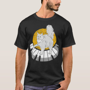 T-shirt Piano chat Lecteur Pianiste Clavier Cute Animal Pi