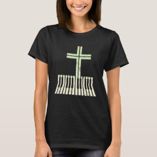 T-shirt Piano Christian Cross Pianiste