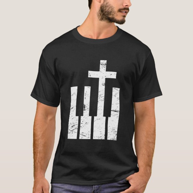 T-shirt Piano Christian Music Piano Christian Music Grey S (Devant)