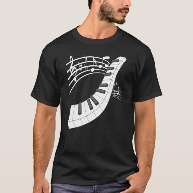 T-shirt Piano Clavier Et Notes Instrument Musical Piano (Devant)