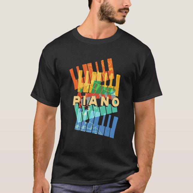 T-shirt Piano Clavier Piano Lecteur Pianiste Musicien Orch (Devant)