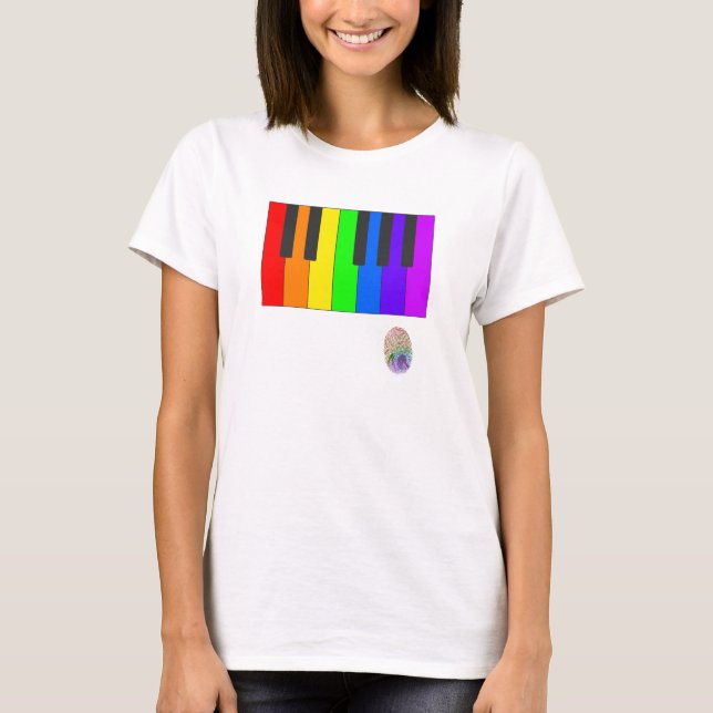 T-shirt Piano d'arc-en-ciel (Devant)
