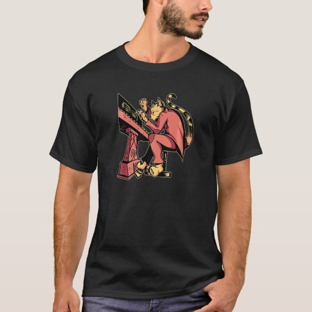 T-shirt Piano de jeu de tigre (Devant)