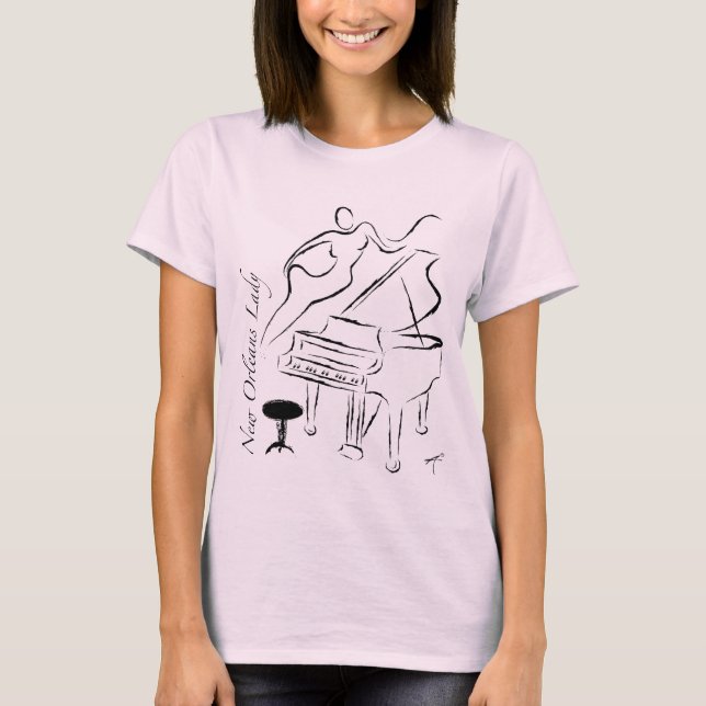 T-shirt Piano des dames T. de la Nouvelle-Orléans (Devant)