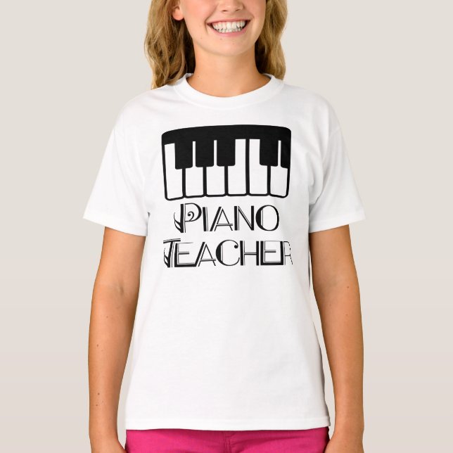 T-shirt Piano Enseignant Clavier Musique (Devant)