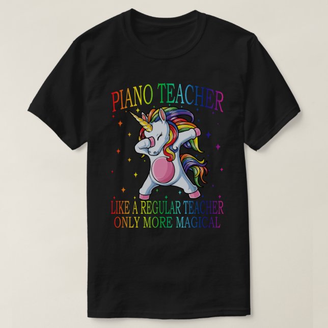 T-shirt PIANO ENSEIGNANT comme un enseignant régulier seul (Design devant)